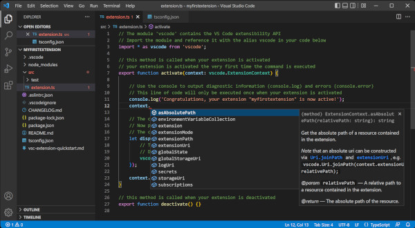 TypeScript code screenshot